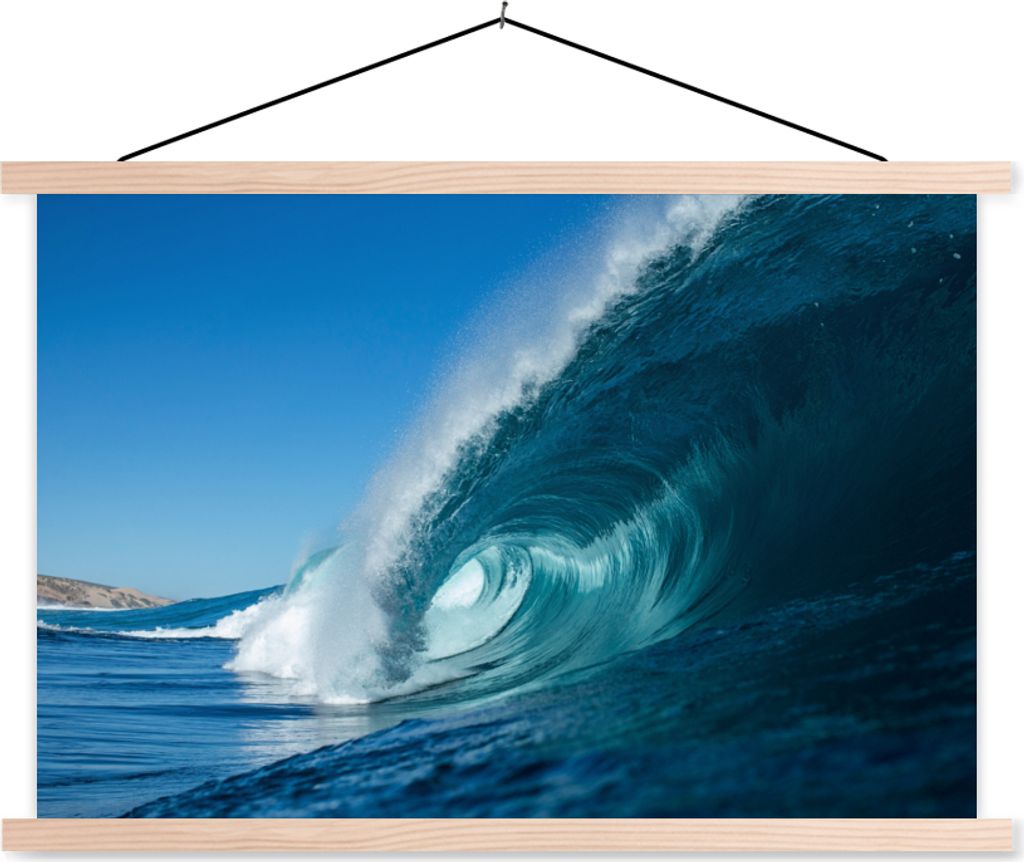MuchoWow Textilposter Meer - Wasser - Golf 60x40 cm mit holzfarbenen Rahmen - Bilder
