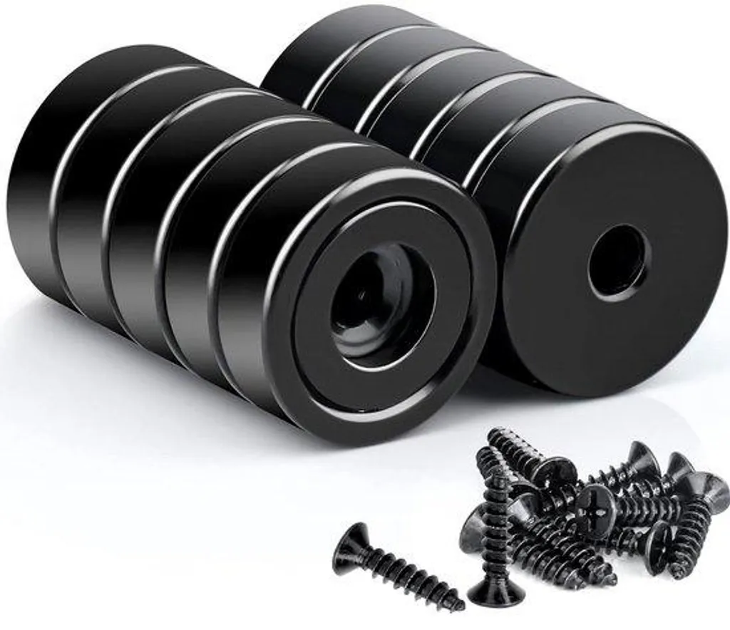 Aimants néodyme disques 16x5 mm avec revêtement noir haute performance 6 kg