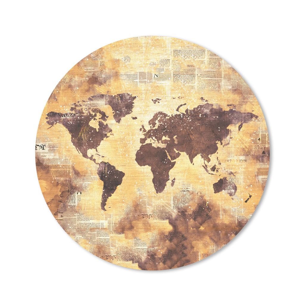 MuchoWow Mauspad Mousepad Weltkarte - Punkte - Farben 30x30 cm - Mousepads - Maus Mat - Pad - Mausunterlage - Tischunterlage - Schreibtischmatten