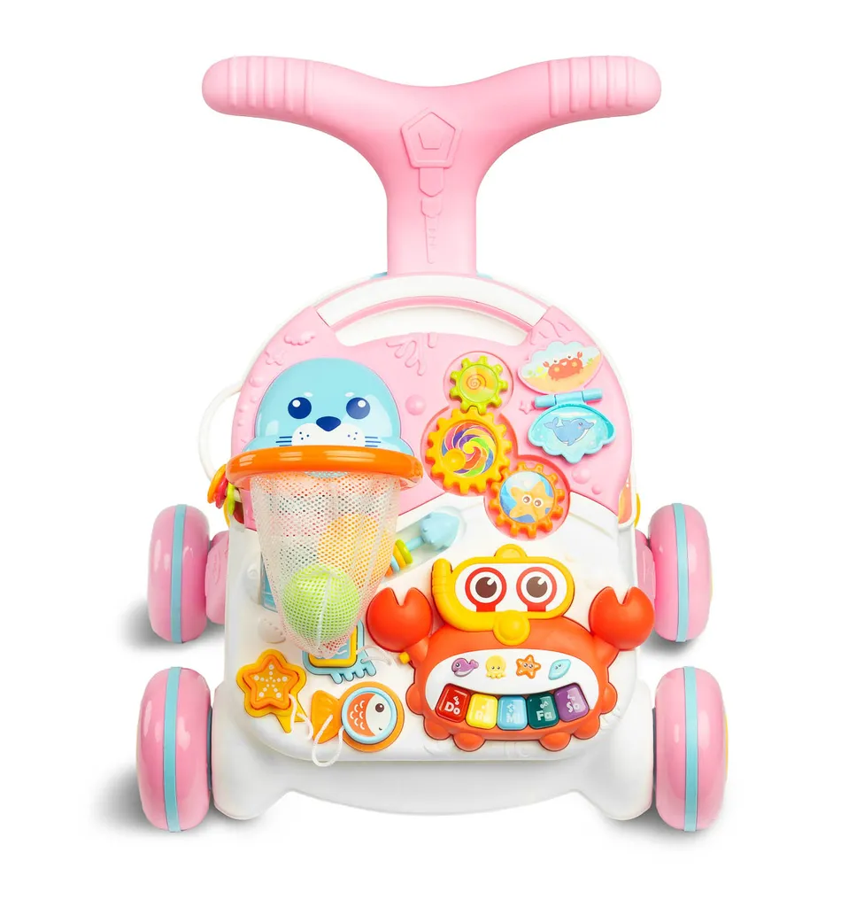 Pousseur bébé interactif TOYZ rose 2en1 table activités modulable - 8