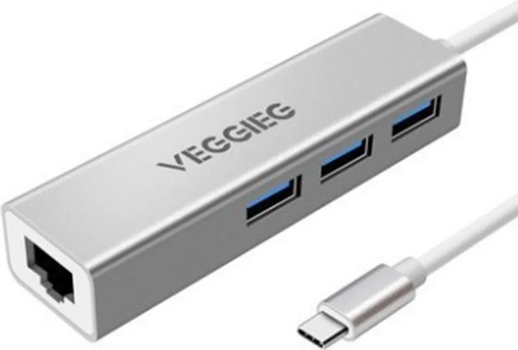 Hub USB-C 4-in-1 con RJ45 Gigabit - Connettività Veloce per Smart Working