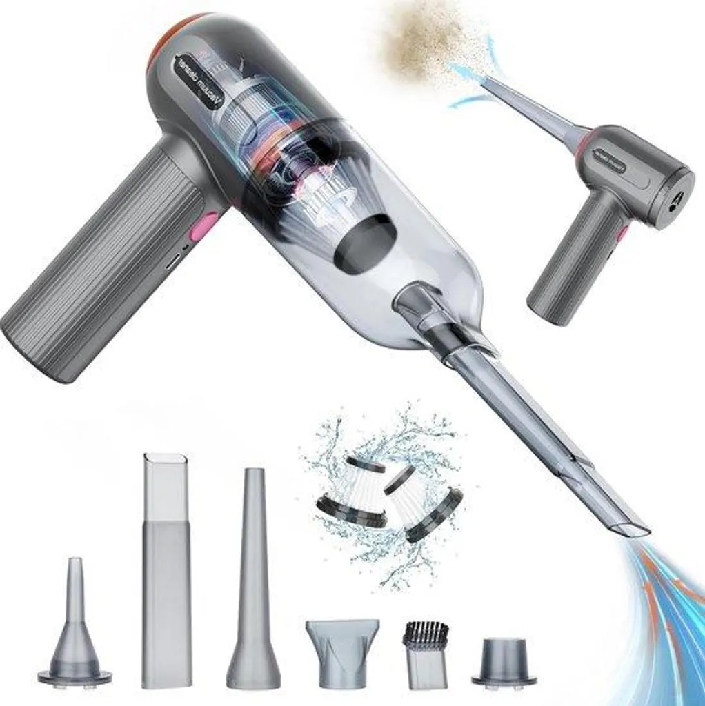 Aspirateur à main 9000 PA portable 3-en-1 USB rechargeable eau et poussière