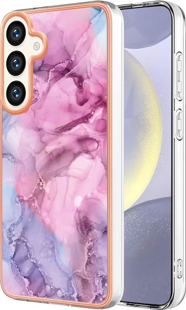 Galaxy S24 Hülle, Muster TPU Silikon Stoßdämpfer Bumper Schutzhülle für Samsung Galaxy S24 Pink