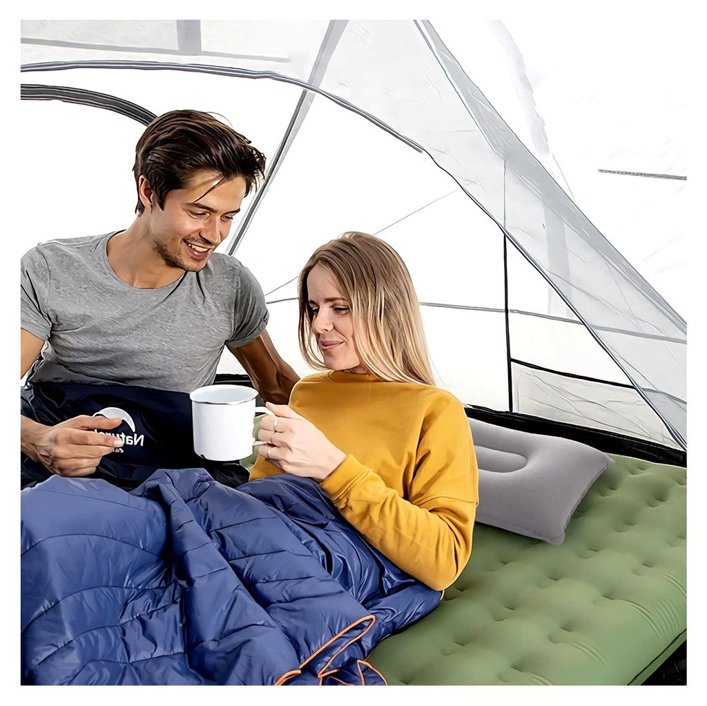 Aufblasbares Kissen 2 Stück Campingkissen Reisekissen Beflockung Sitzkissen für Strand Outdoor Wandern, Grau 42x29 cm
