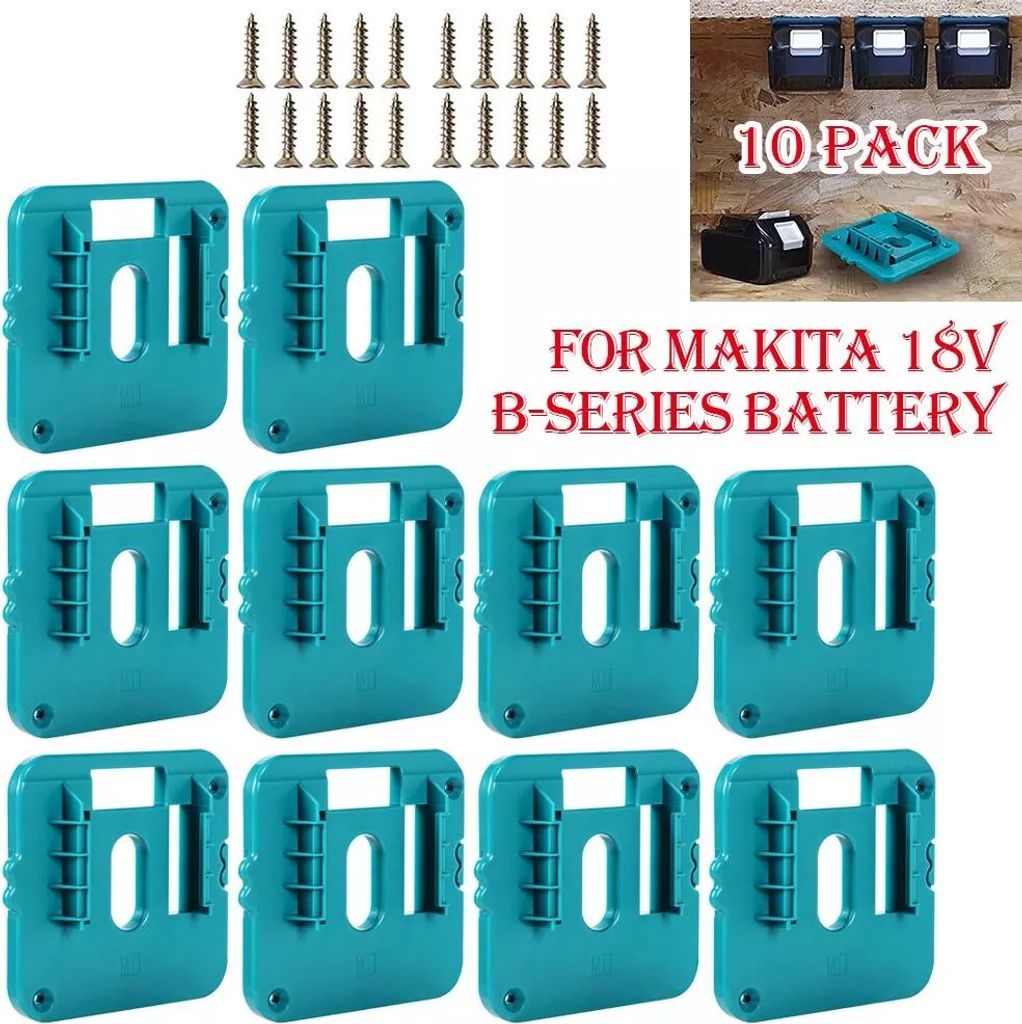 10 Wandhalterungen für Makita 18V-B-Akkus – platzsparende Aufbewahrung