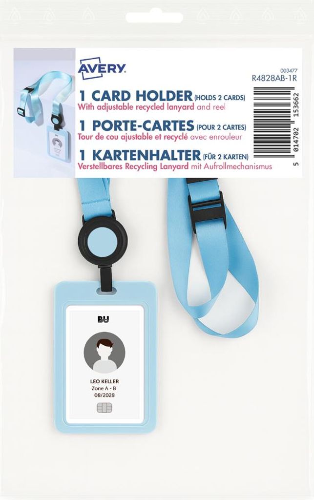 AVERY Ausweishalter mit Lanyard pastellblau