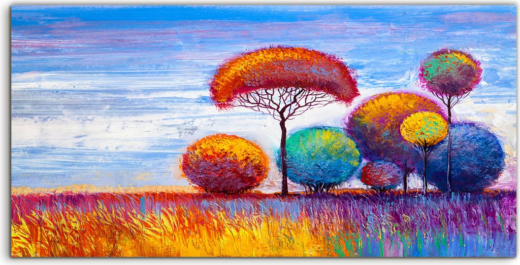 Coloray Spritzschutz aus Glas 100x50 Wandkunst Küchenrückwand Original Gemälde der Herbst Landschaft