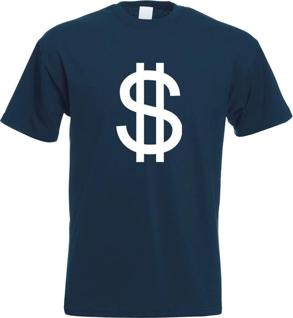 Kiwistar - T-Shirt - Navy - Dollarzeichen - Dollar Zeichen Motiv Bedruckt Funshirt Design Print - mit Motiv Bedruckt - Funshirt Design - Sport - Fr...