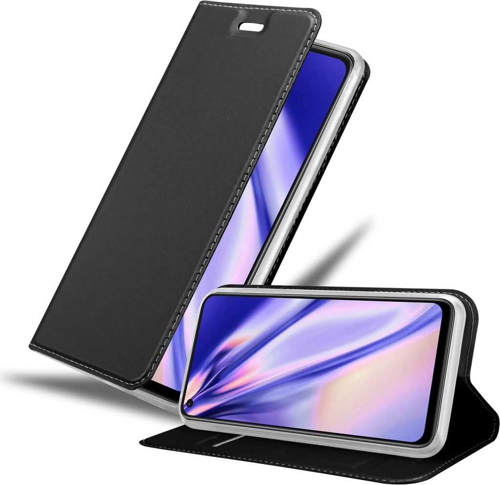Cadorabo Handyhülle für Oppo A36 / A76 / A96 4G / K10 4G / Realme 9i Schutz Hülle in Schwarz Cover Etui Book Case