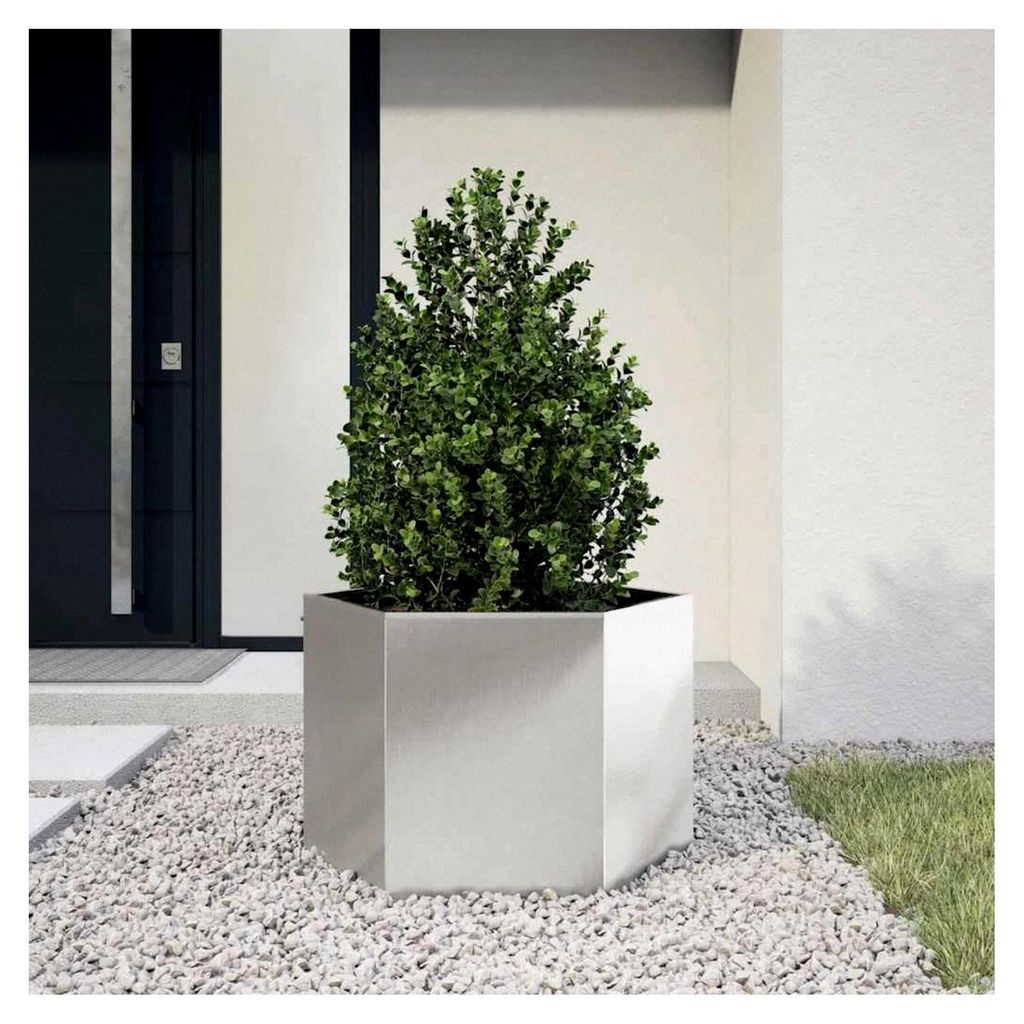Pflanzkübel, Blumenkübel mit offenem Boden, Hochbeet für Garten und Terrasse, Pflanzkasten aus Edelstahl