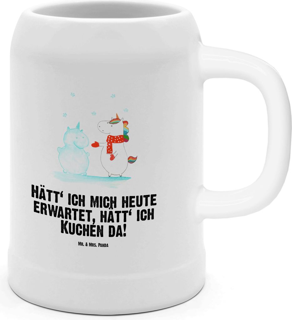 Mr. & Mrs. Panda Krug Einhorn Schneemann - Weiß - Geschenk, Produktbild 