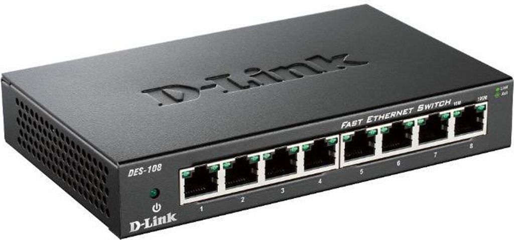D-Link DES-108/E, 8-portowy przełącznik 10/100 Zdjęcie produktu