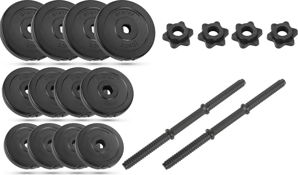 Gymtek sada činek 20kg - 2x rukojeti činek - 4x 2,5kg, 4x Obrázek produktu 7