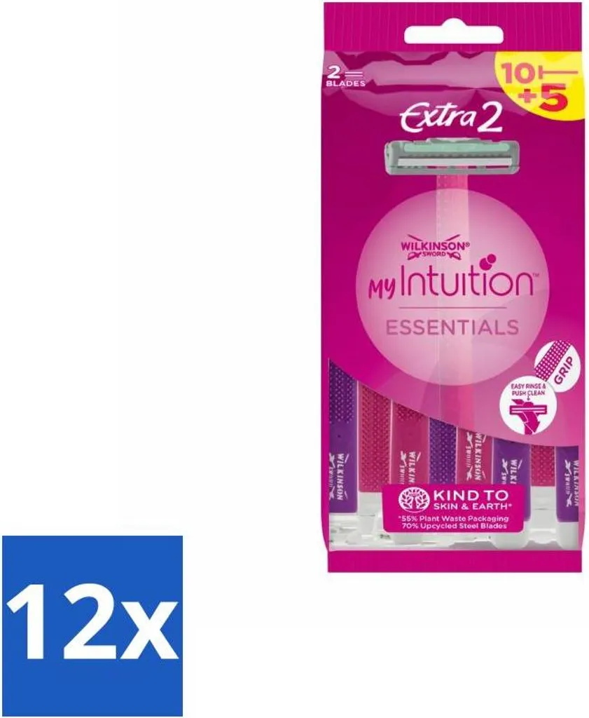 Wilkinson Extra 2 Beauty Confezione Risparmio 12 Pezzi Rasoio Donna