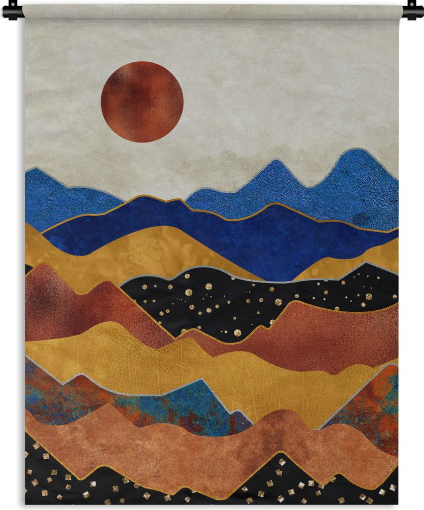 MuchoWow Wandteppich Wandbehang Gold - Bronze - Marmor 120x160 cm Tapisserie Dekoration Wandtuch - Wohnzimmer - Moderne