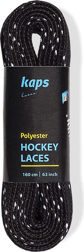 Strapazierfähige Polyester-Flachschnürsenkel für Eishockey-Schlittschuhe 213 cm - Schwarz/