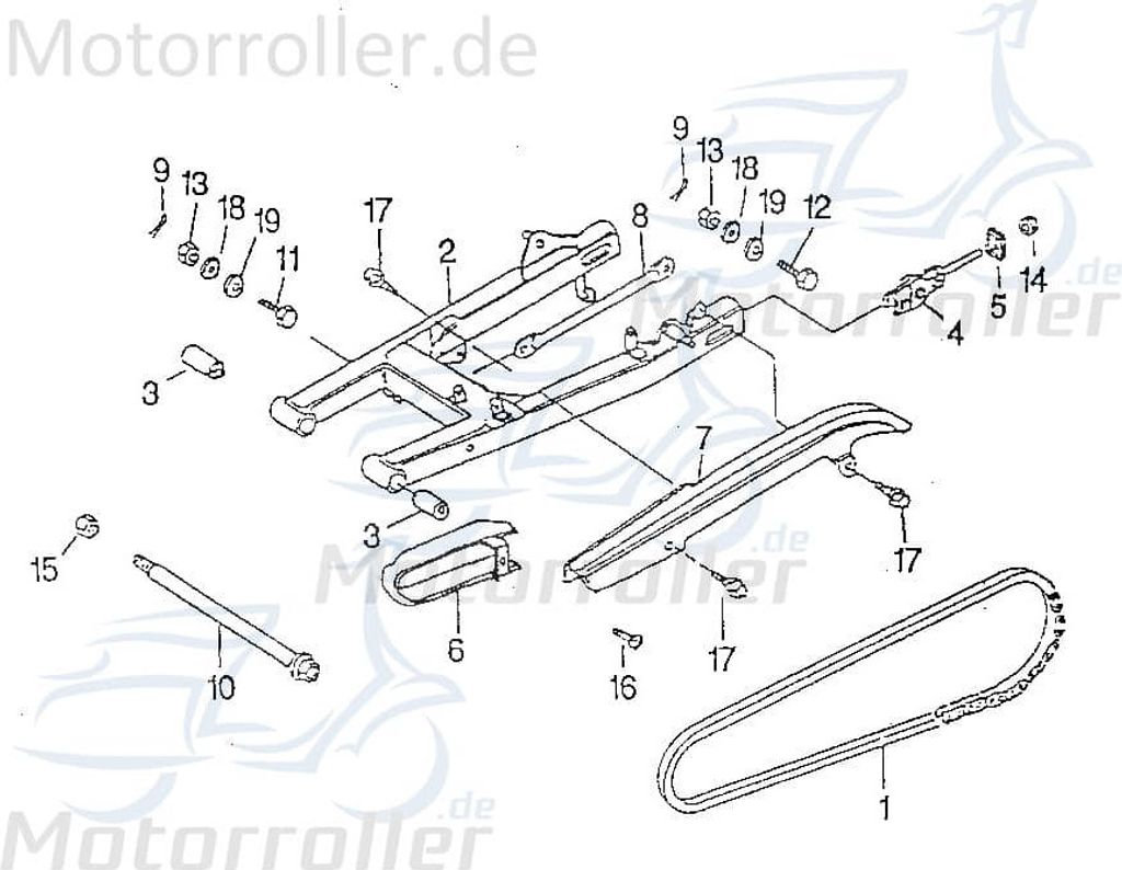 SMC Bundmutter M8 Rex Chopper 125 Flanschmutter 125ccm 4Takt Motorroller.de Sechskantmutter Sechskant-Mutter Flansch-Mutter Maschinenmutter Motorrad