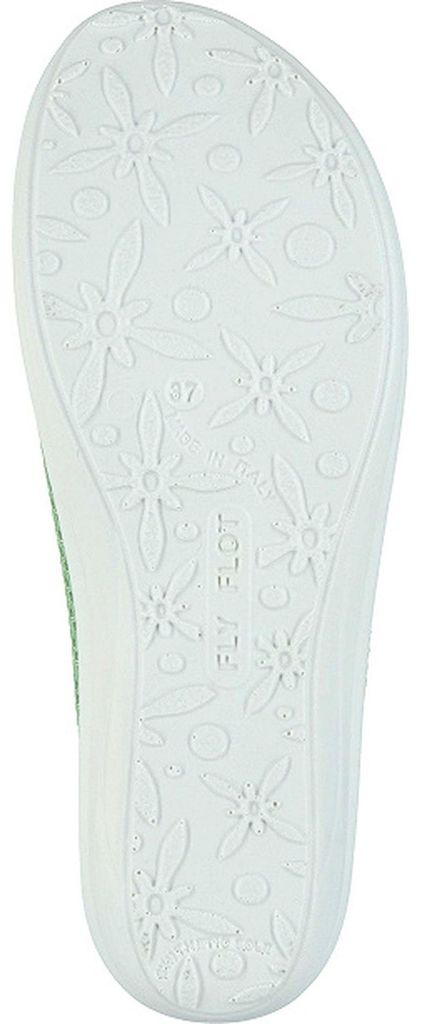 Fly Flot Damen Hausschuh Pantoffel Keilabsatz Mesh farbenfroh 330057, Größe:37 EU, Farbe:Grün