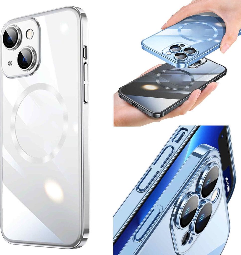 Für iPhone 13 Mini Electroplating TPU Silikon Handy Hülle Transparent Silber