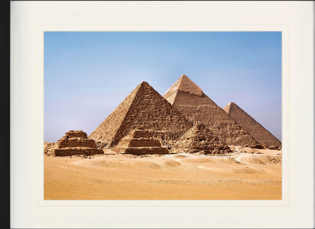 Ägypten Gerahmtes Bild Mit Edlem Passepartout | Wand-Bilder | Im Bilderrahmen - Die Pyramiden Von Gizeh (60 x 80 cm)