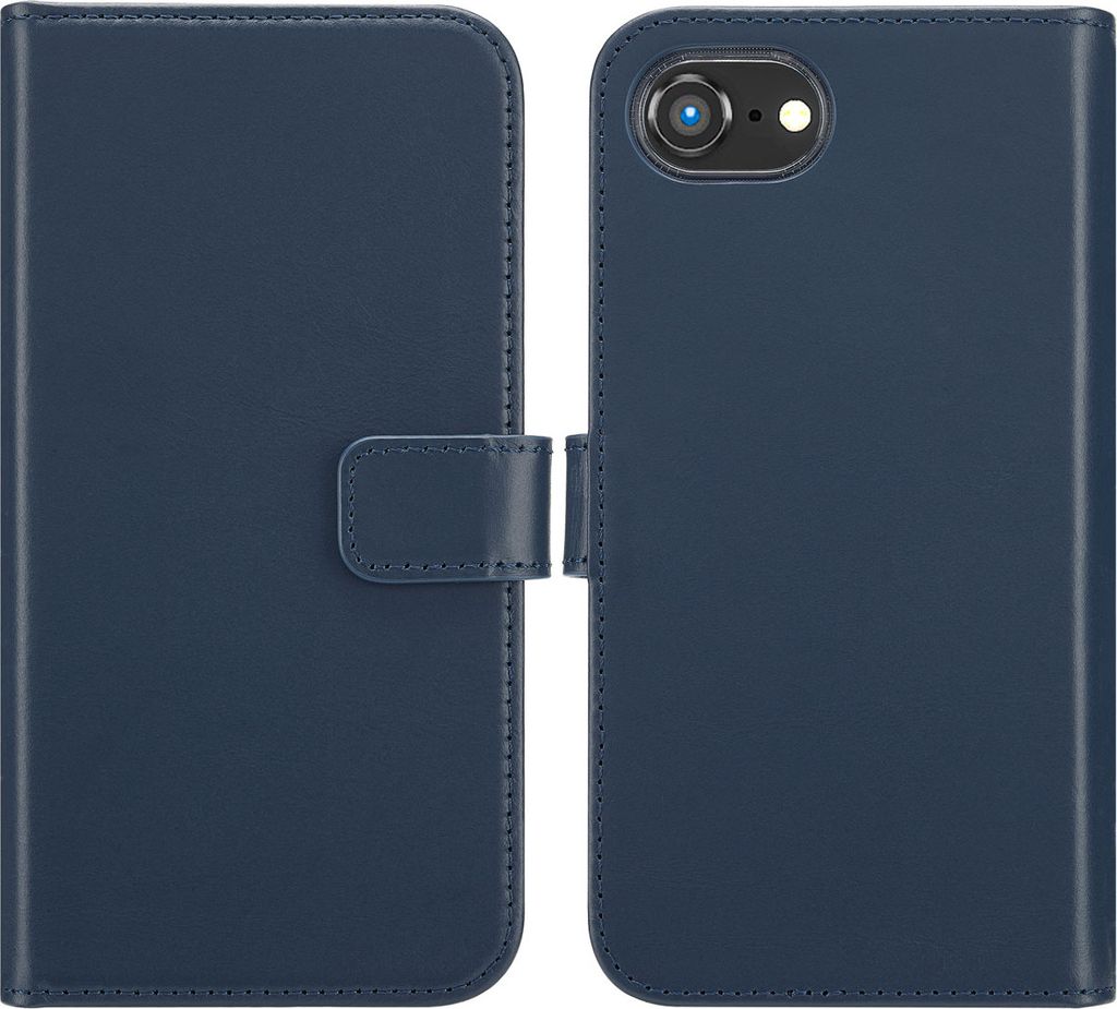 Selencia Kožené pouzdro s klopou iPhone 16e - modré Obrázek produktu 