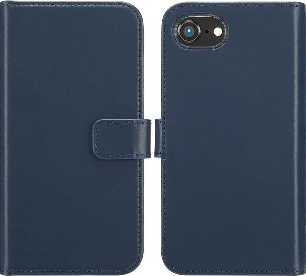 Custodia Wallet iPhone 16e Selencia in Pelle Blu - Perfetta per Viaggi