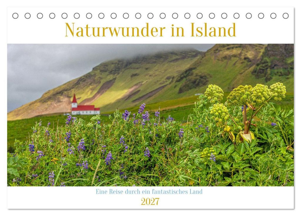Naturwunder in Island (Tischkalender 2027 DIN A5 quer), CALVENDO Monatskalender