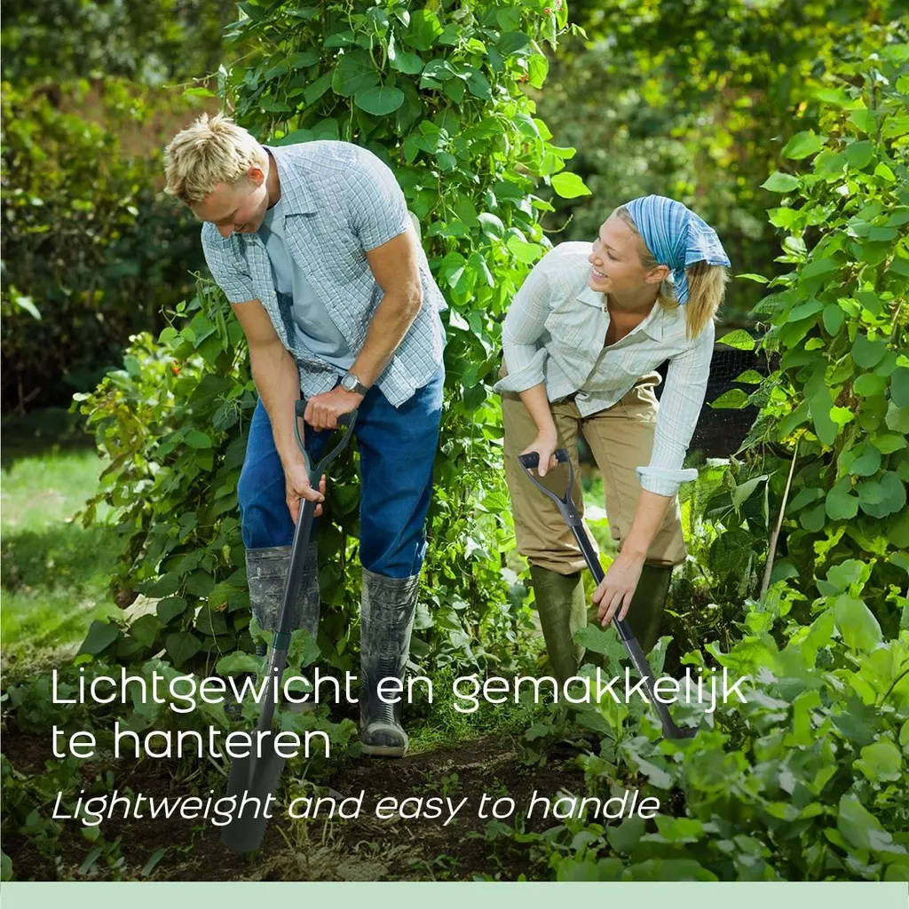 Bêche de jardin avec lame en V grise en acier trempé pour terre dure