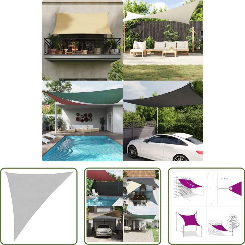 Vela Ombreggiante Grigio Chiaro 3x4x5m Oxford | Design Outdoor