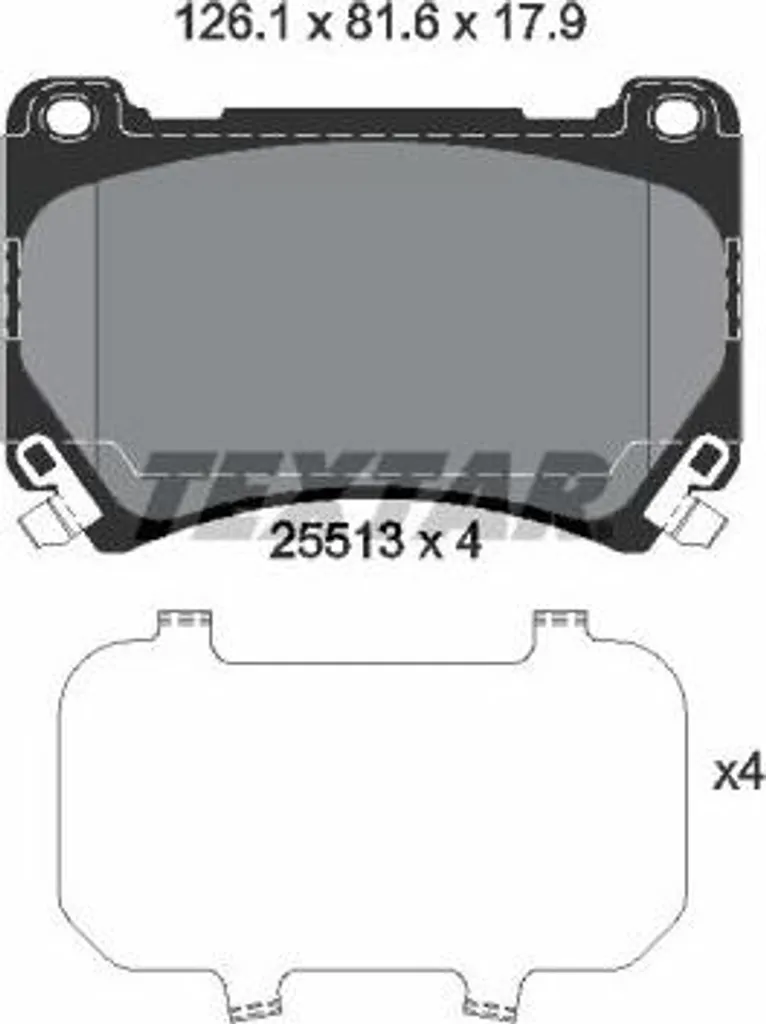 Plaquettes de frein Textar 2551301 Haute Performance OE 581013BA10