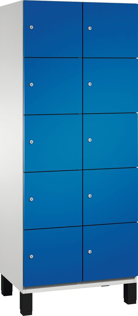 Fächerschrank, 2x5 Fächer, Abt. B 400 mm, Selbstbelüftungskonzept, BxTxH 800x525x1980 mm, RAL 7035/5010