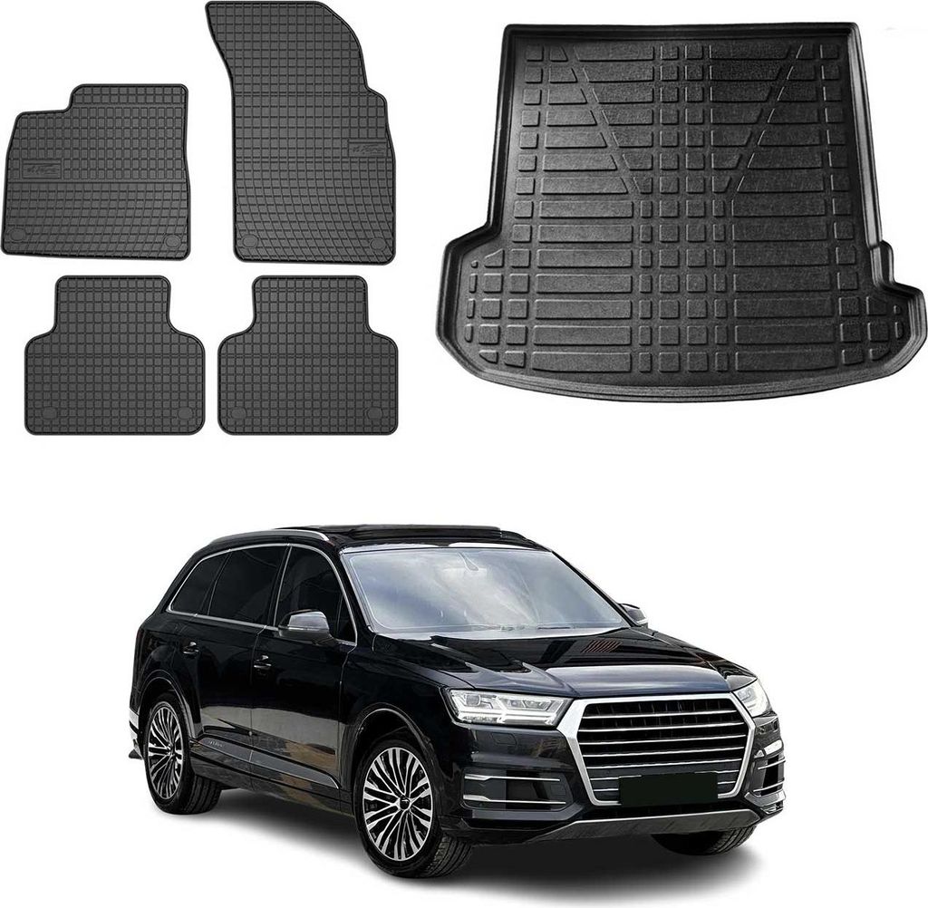 Fußmatten & Kofferraumwanne Set für Audi Q7 4M 2015-2025 Produktbild 