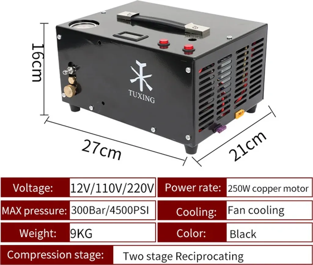 Compresseur d'air PCP haute pression portable 300 bars version 220V - 2