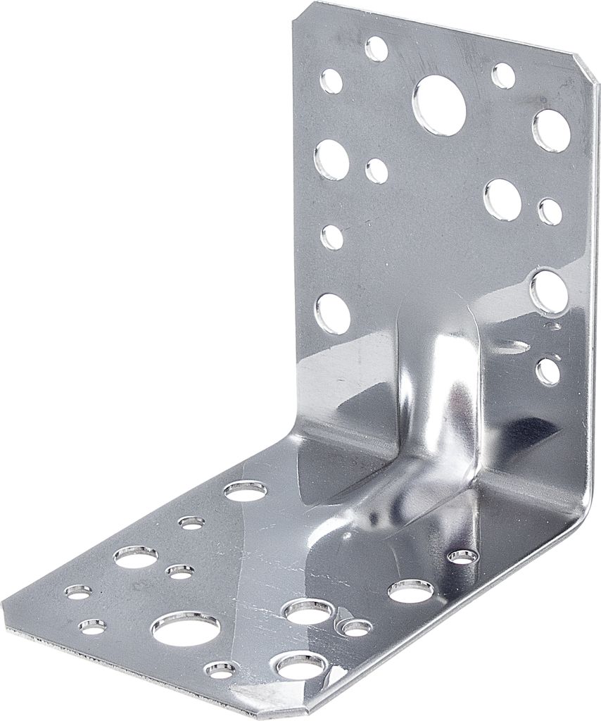 Alberts Schwerlast-Winkelverbinder mit Sicke | Edelstahl | 90 x 90 x 65 mm | 3er Set