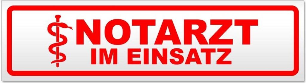 Kiwistar - Autoaufkleber - Rot - 60 x 16 cm - Notarzt im Einsatz - Hinweis Aufkleber Sticker für Auto, Kfz, Fahrrad, PKW, LKW