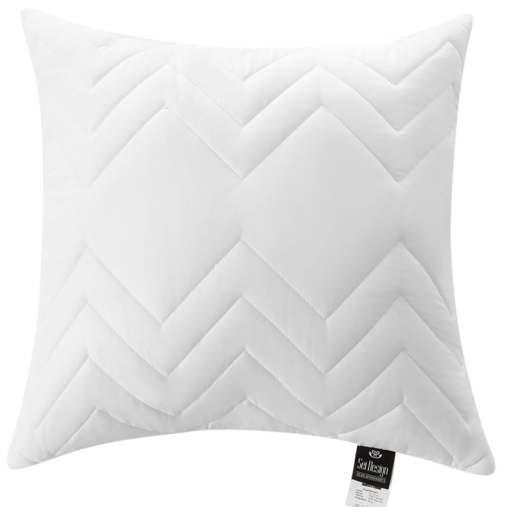 Sei Design Classic Mikrofaser Kopfkissen | weiß, gesteppt 40 cm x 40 cm