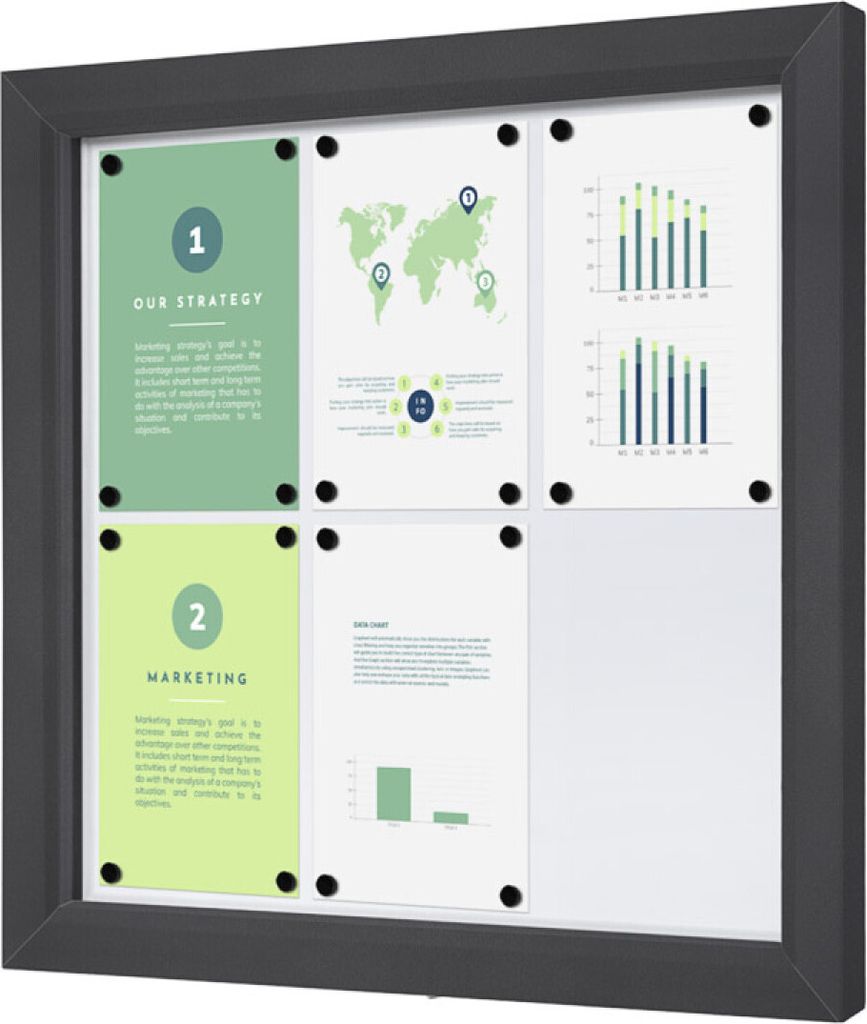 Showdown Displays Abschließbarer Schaukasten SLIM Outdoor - 6x DIN A4 - Anthrazit