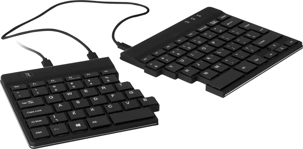 Clavier R-Go Break scindé noir à indicateur de pause intelligent USB - 15