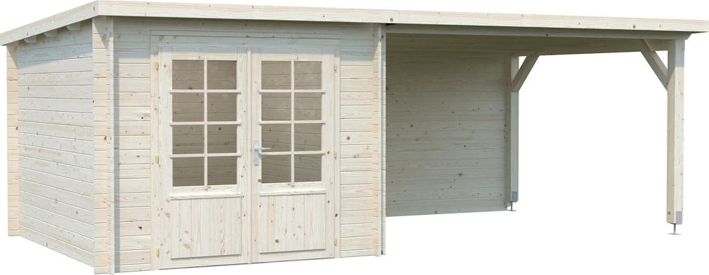 Palmako Gartenhaus Ella 6,9 + 10,0 m² - 28 mm Transparent tauchimprägniert