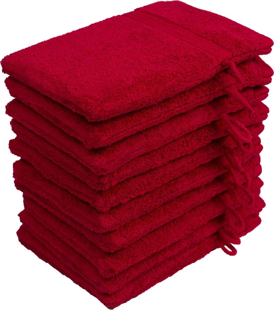 10er Set Frottee Waschhandschuhe Elegance 16x21 cm 100% Produktbild 3