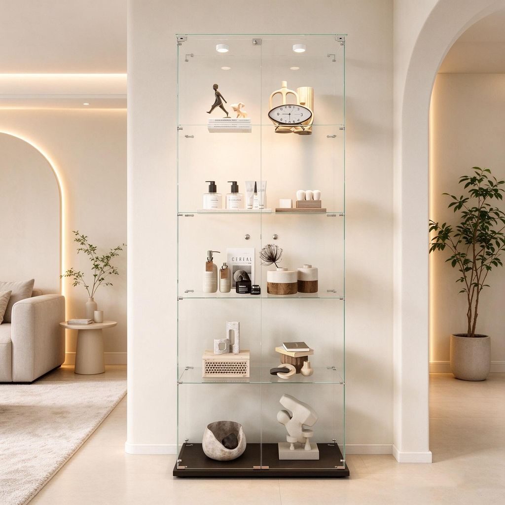 INONEFT Glazen displaykast, staande vitrine met Productafbeelding 