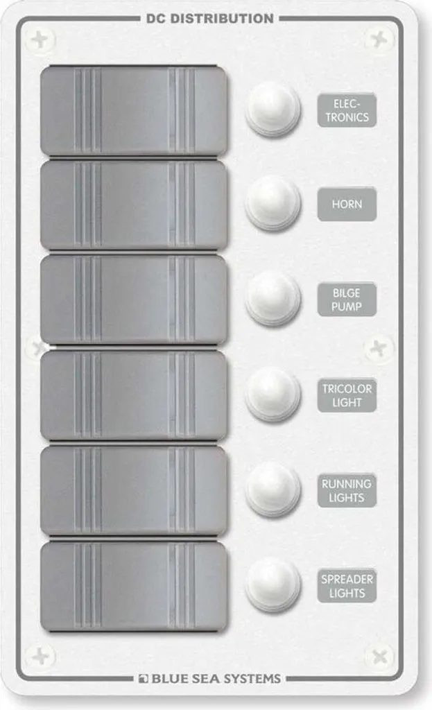Panneau électrique 6 positions pour console de bateau et vedette