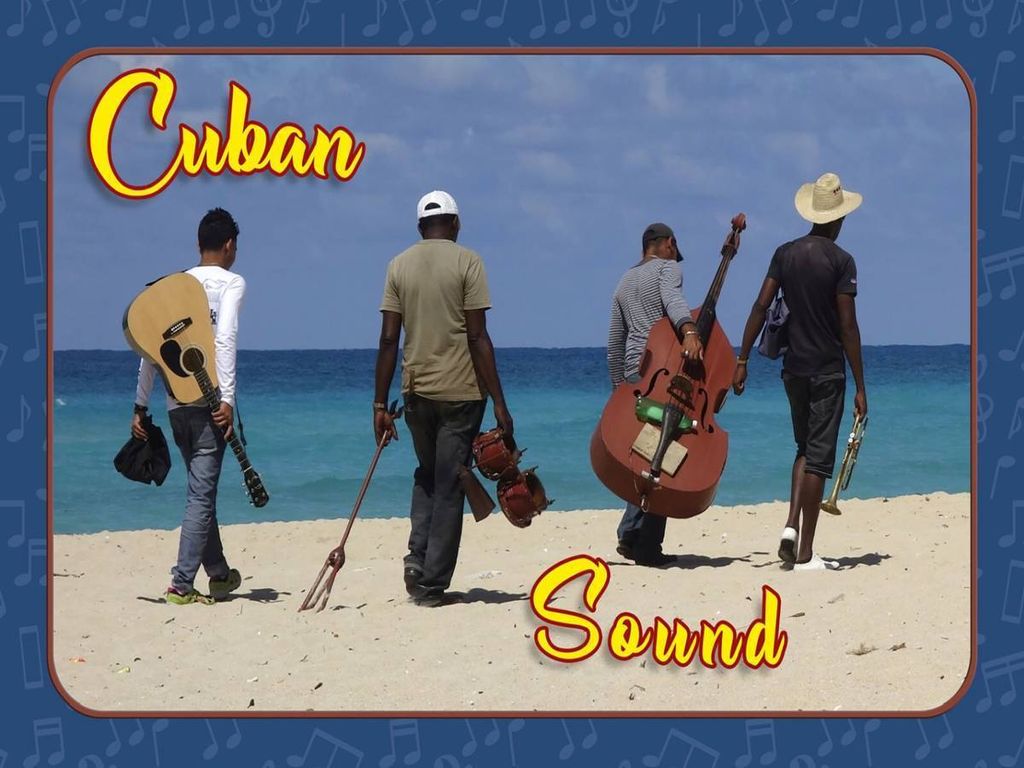 vianmo Holzschild 30x40 cm Cuba Cuban Sound Band am Strand