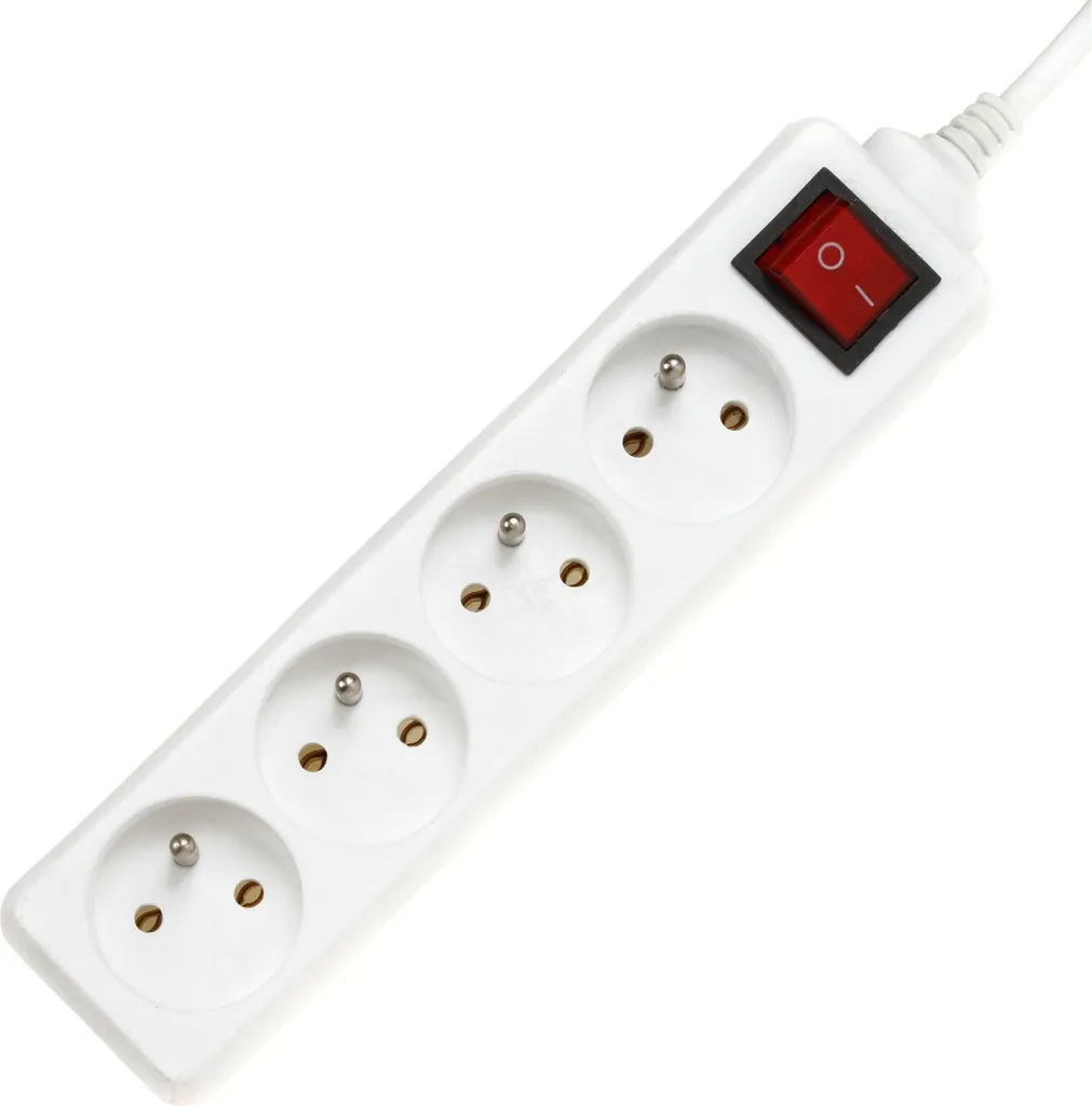 PremiumCord Multipresa 5m 4 Posti con Interruttore Bianca - 230V 10A