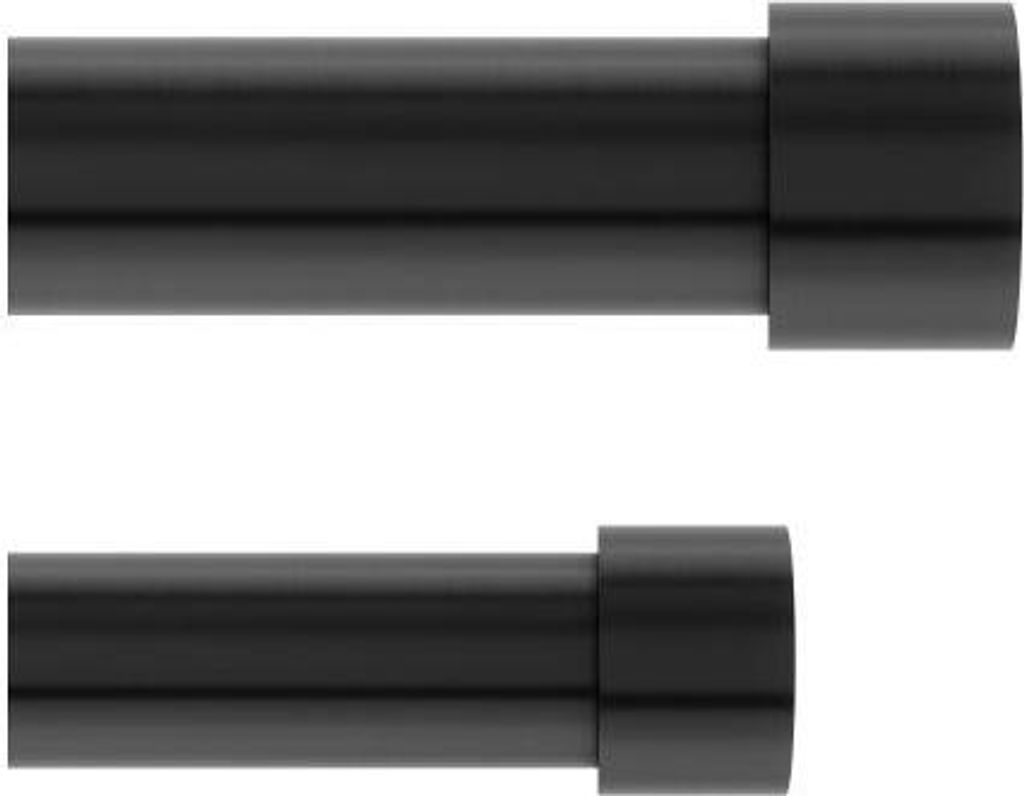 Umbra Doppel-Teleskop-Gardinenstange Cappa, Vorhangstangen mit Halterung, Stahl, Schwarz, 305-457 cm, 1014402-111