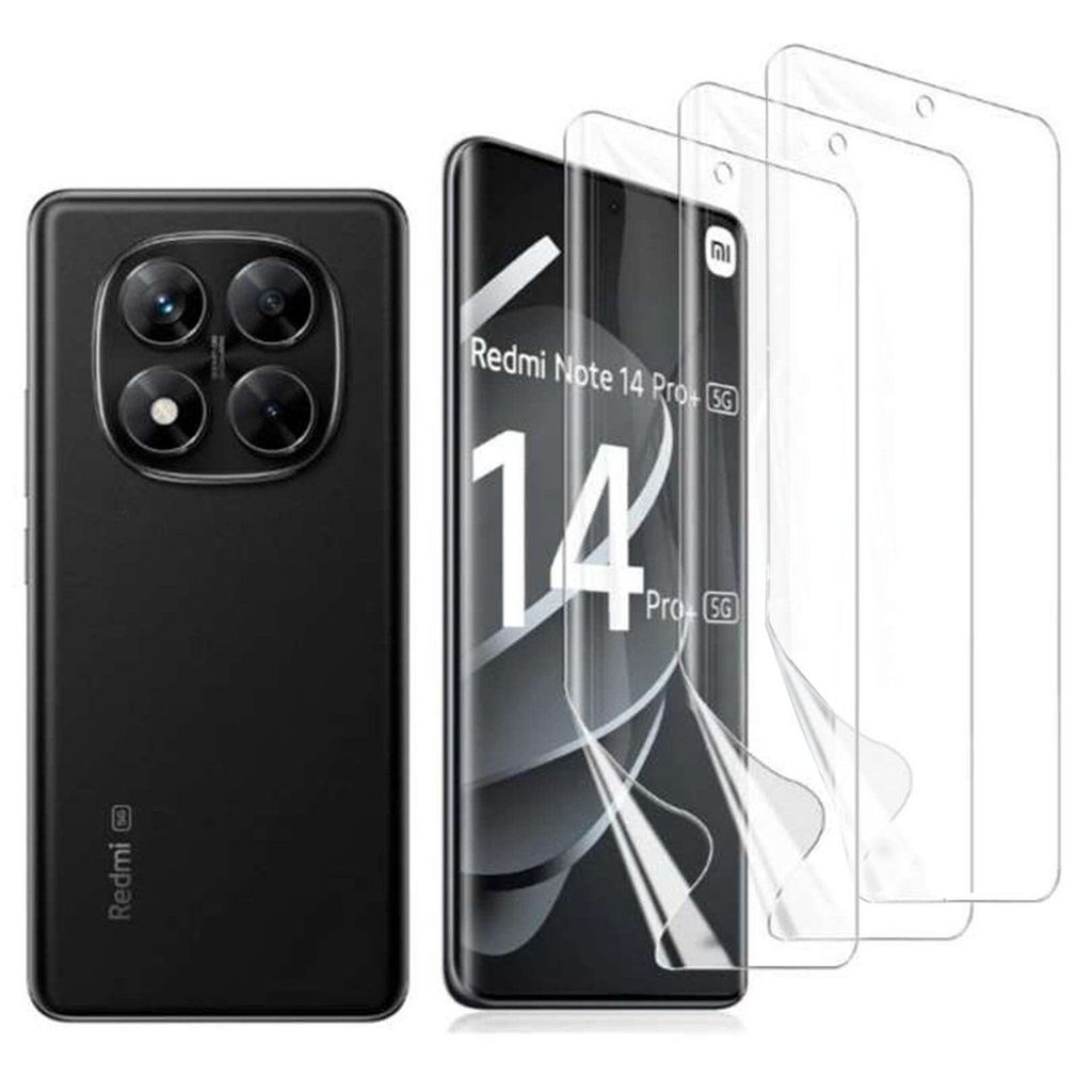 CLM-Tech 3er Set Schutzfolie kompatibel mit Xiaomi Redmi Note 14 Pro / 14 Pro Plus Panzerfolie Panzerglas Crystal Clear Displayschutz 9H Glas Displ...