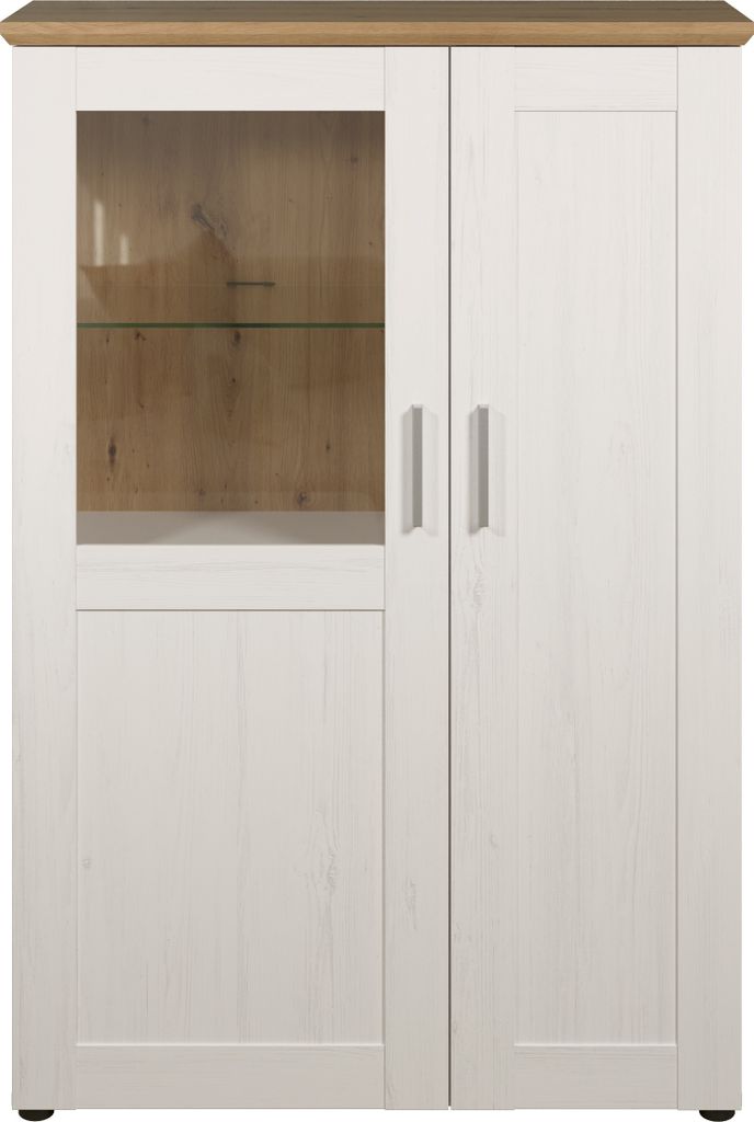 trendteam Wohnen Vitrine Shade Andersen Pine weiß 95 x 140 Produktbild 
