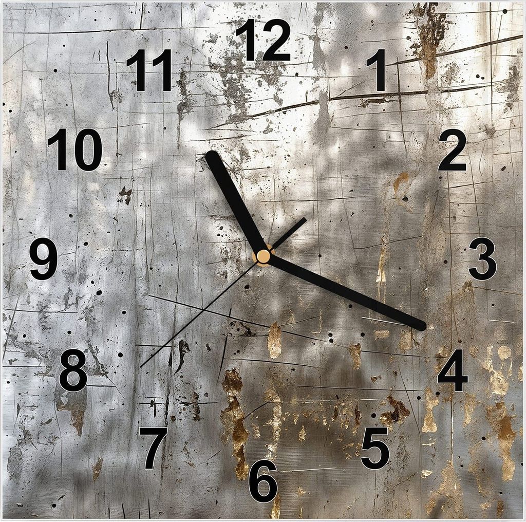 Wanduhr aus Glas mit Motiv Abstrakte Struktur- 30 x 30 cm - inkl. Aufhängesystem