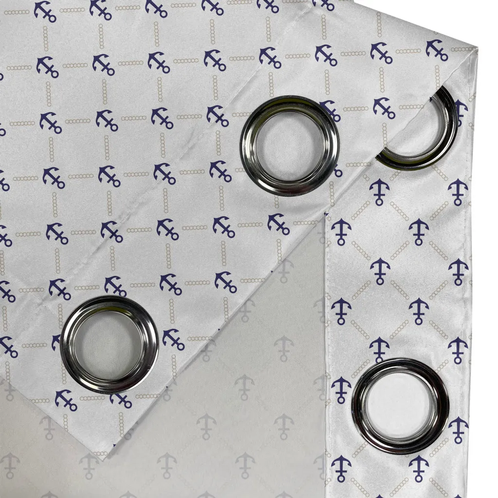 Rideau bleu marine imprimé Bateaux de Voile en tissu premium 280 cm