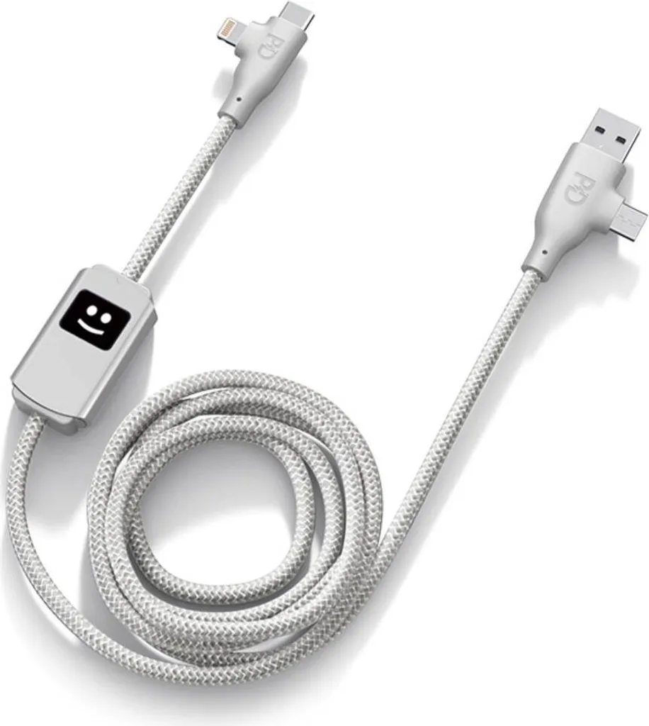 Câble USB-C et Lightning ALLURE 1m GRS Gris Clair en Matériau Recyclé